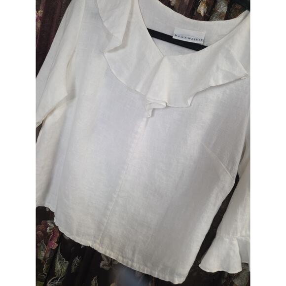 Bryn Walker Ruffle Linen Top Medium - Picture 6 of 15
